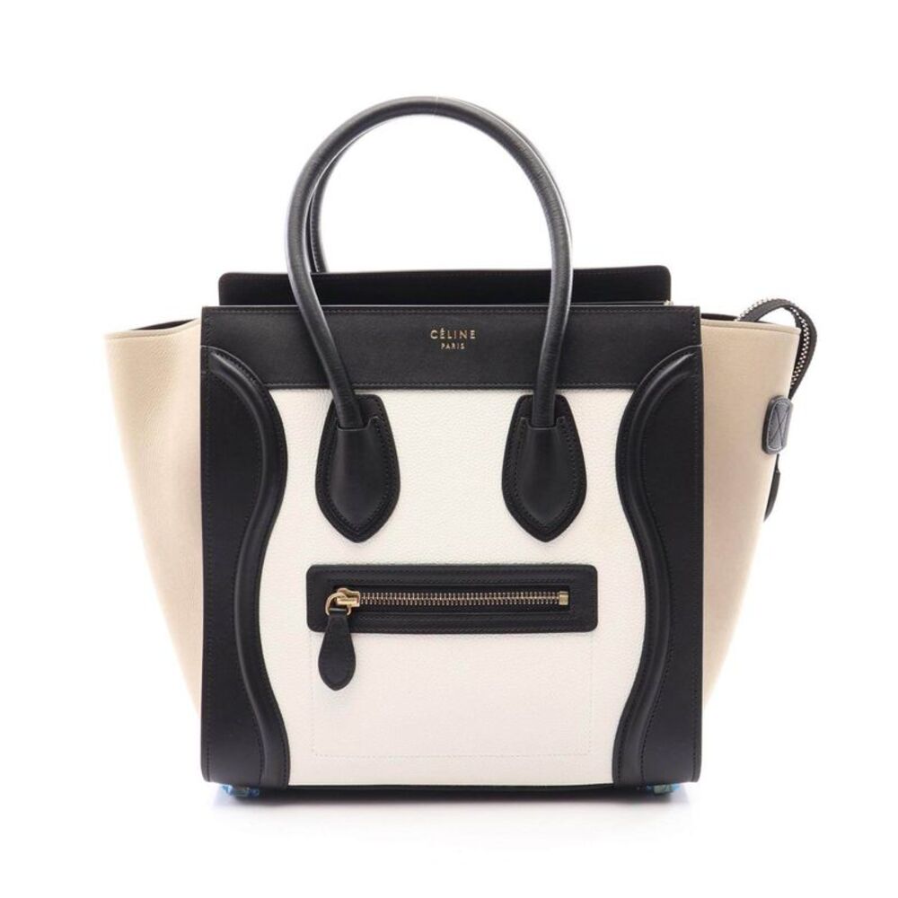 CELINE Luggage Micro Shopper Leather Suede Tote Bag